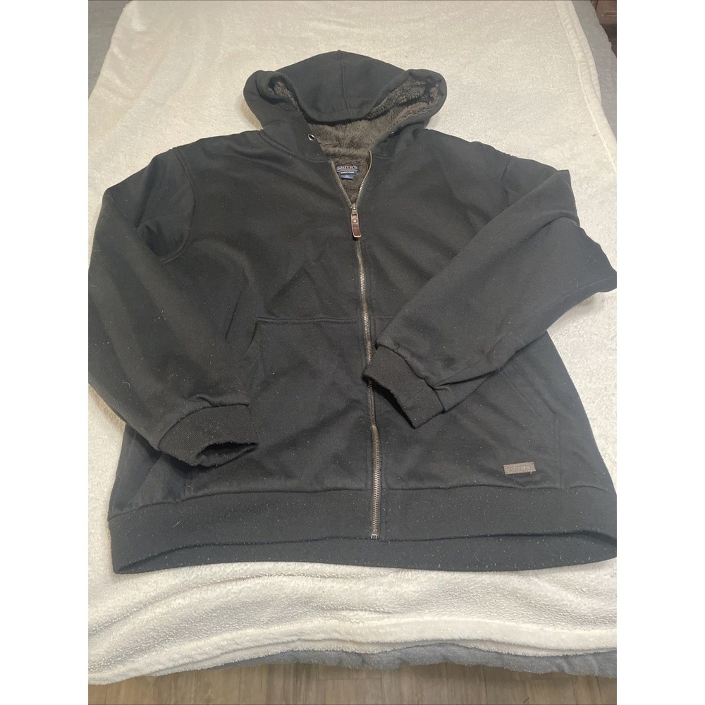 Smith's Workwear Full Zip Hoodie‎ Mens XL Black Good Sherpa Lined Heavy Jacket